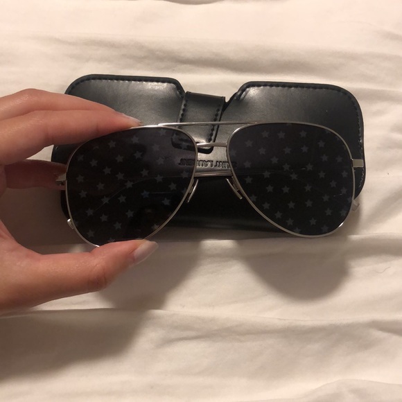 SOLD Saint Laurent Metal Aviator Star-Lens Sunglasses - Picture 4 of 8